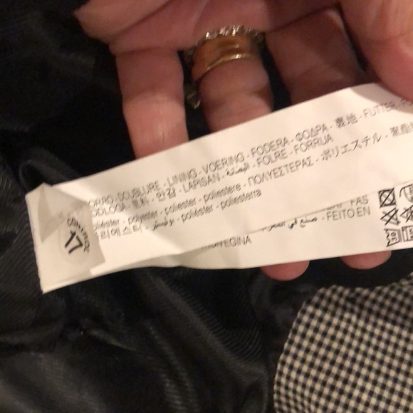 Zara Double breasted Checked Blazer Black White M - Picture 11 of 11